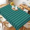 Una tovaglia a righe verticali blu-verde | Materiale poliestere, lavabile in lavatrice, bordo smerlato, yzb