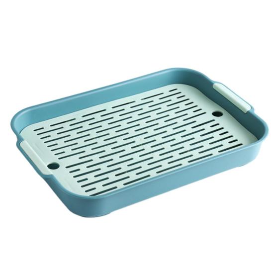 Multi-Purpose Drainage Tray Double-Layer Plastic Drying Rack Rinseable Garbage Tray