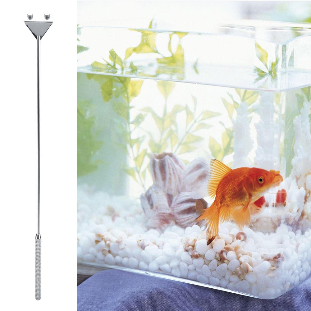 Škrabka z nerezové oceli odolná proti rzi Nástroj na čištění akvária s rybami a rostlinami(45cm, Široký)