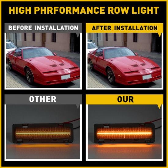 Set Front LED Bumper Side Marker Light For 82-92 Chevy Camaro Pontiac Firebird K