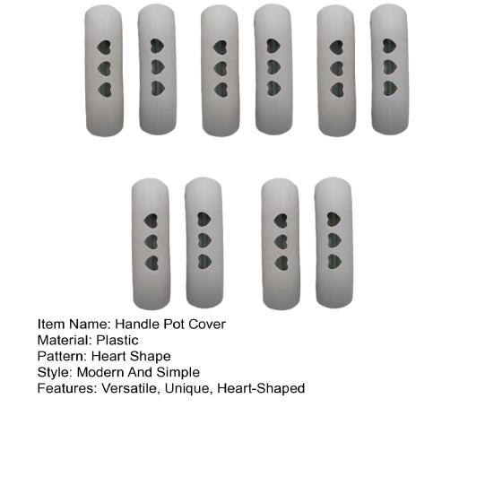 10Pcs Pot Earmuff Insulated Pan Handle Cover Thermal Insulation Protection Anti-Scalding Pot Handle Sleeve Non-Slip Grip Heart-Shaped Hollow Kitchen