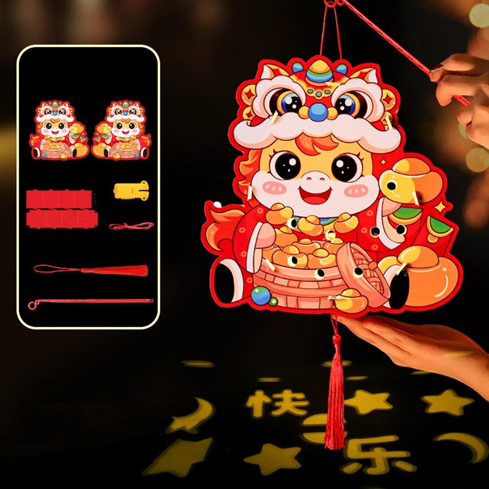 

Paper Chinese New Year Lanterns Zodiac Horse Jacquard Lantern DIY Handheld Lantern Adult Style 5