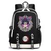 Demon Slayer Anime Print Student Backpack USB Charging Port Lightweight School Bag for Boys Girls