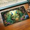 Symmetrical Peacock Rug – Polyester Non-Slip Mat for Game Room, Bathroom, Kitchen or Multi-Use Home Decor