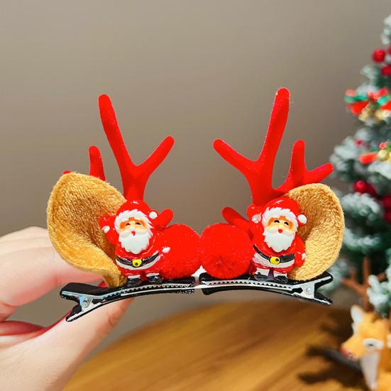 1 pár vánočních sponek do vlasů Slavnostní styly Sob Vánoční strom Sněhulák Santa Claus Plyšové Flitrová dekorace Sponky do vlasů