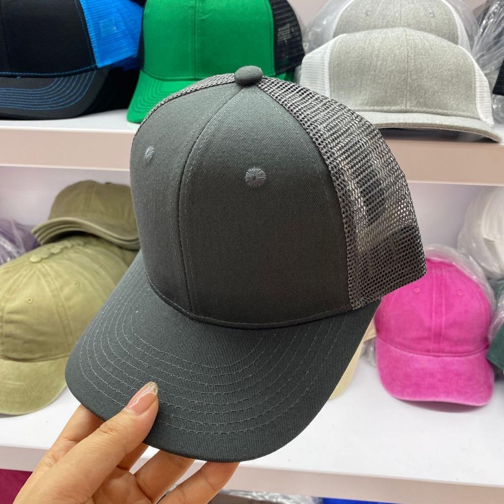 New Unisex Trucker Hat Slight Curved Brim Style Baseball Cap Men Women Casual Breathable Summer Cap