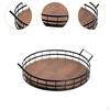 Wood Tray, Condiments Organizer with Double Handles ,Serving Table Organization, Bread Storage