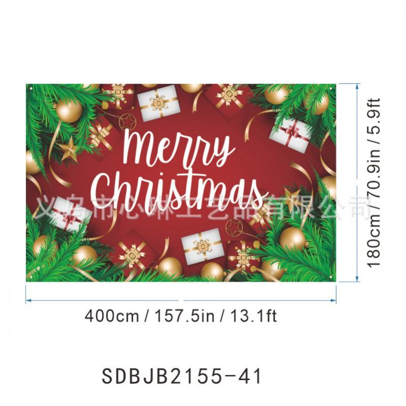 2027 Christmas Garage Flag High Definition Print Reindeer Sleigh Pine Tree Holiday Decor Door Banner