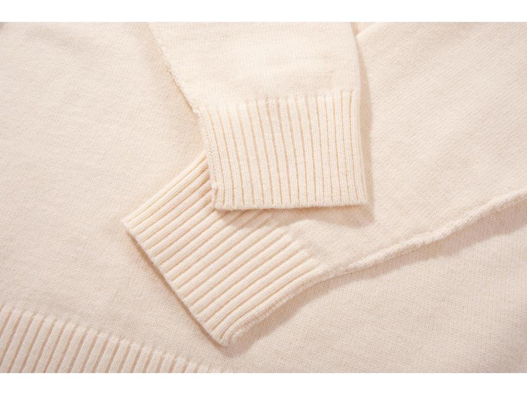 STONE Unisex Spring/Autumn Loose Knit Sweater - Solid Color, Long Sleeve, Round Neck