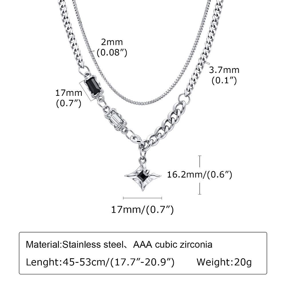 Black Star Choker Necklaces Neck Decoration Stacking  Necklace Double Link Chains Necklace  Women