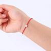 S925 Sterlingsilber Verstellbares Armband für Damen, Blumen, Rotes Band, Kleeblatt, Feiner Schmuck, Minimalistische Accessoires