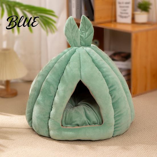 Velvet Pet Cushion Shape Dog Warm Bed Nest Winter Closed Cat Cactus Ball Cage