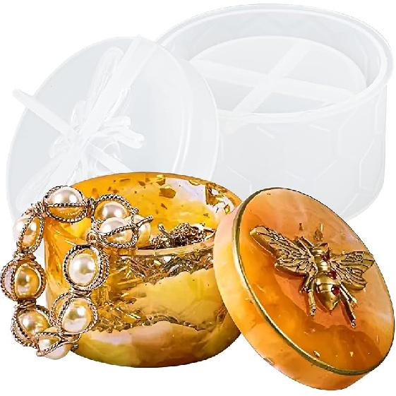 Resin Box Silicone Molds Set of 2, Treasure Chest and Magic Book Case with Lids