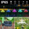 1pc Solar Garden Lights Waterproof Outdoor Decorative 7 Color Changing Double Jellyfish and Butterfly Flower Garden Decor Yard Christmas Pool Outdoor