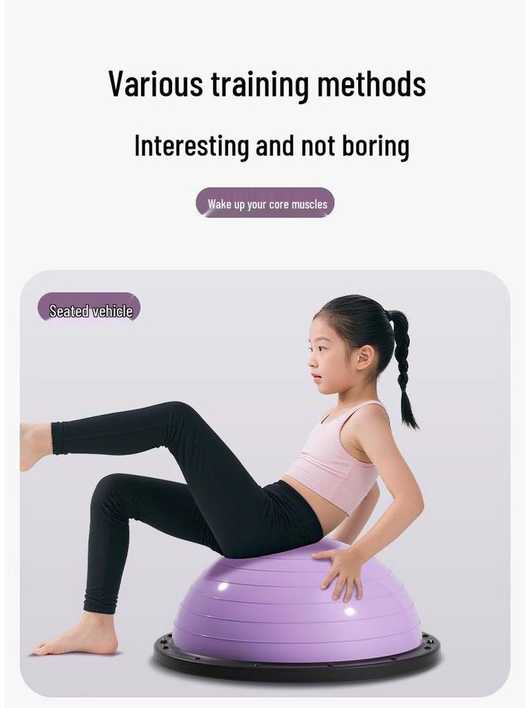 Wave Speed Balance Ball: Children's Half-Round Sensory Bouncing Ball for Yoga, Foot-Pedaled Burpees, and Home Fitness.