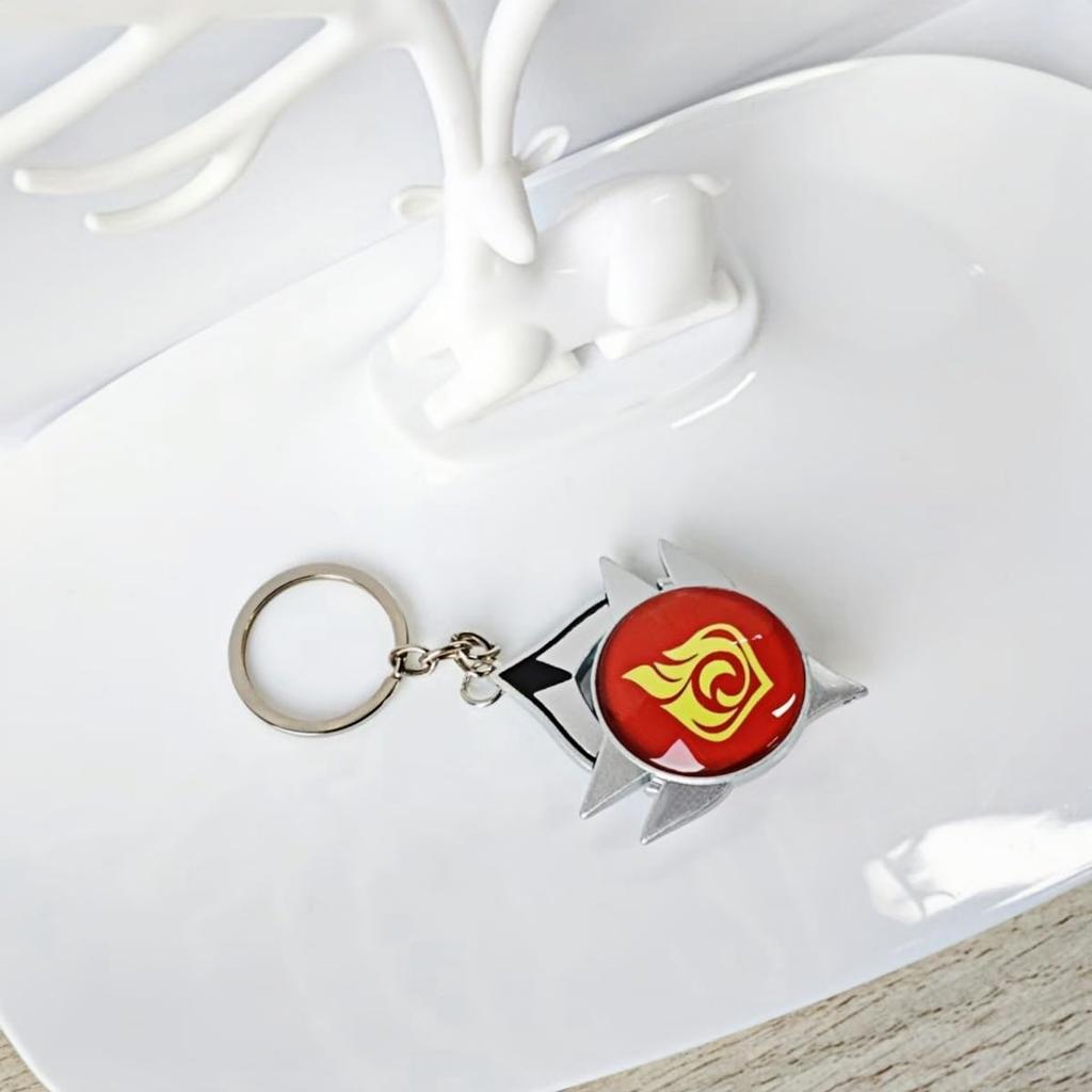 Genshin Impact Snezhnaya Feuerelement Gottauge Moe Schule Kultureller Schlüssel Mobiles Foto Souvenir [Sizuuenn] Schlüsselanhänger, Leuchtend, Cosplay, Merchandise,