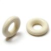 Donut Dog Chew Toy Interactive Squeaky Dog Teeth Cleaning Toy Textured Donut Low Noise Teething Toy for Puppies Aggressive Chewers