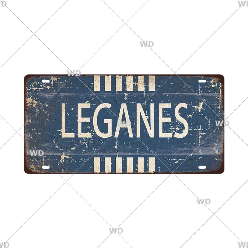Spain City Metal Sign Licenses Plate Plaque Metal Vintage Tin Sign BARCELONA/MADRID/SEVILLE Flag Bar Pub Man Cave Club Poster