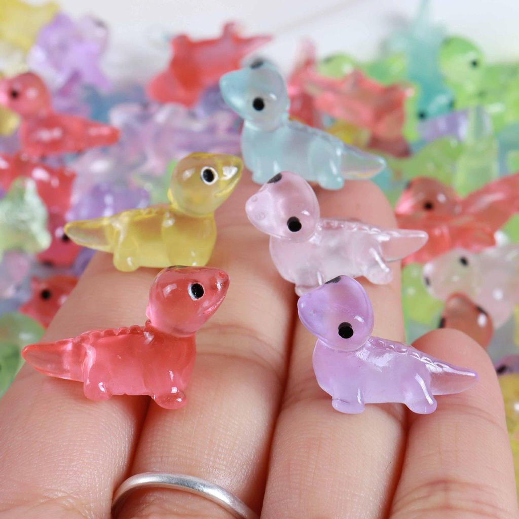 Resin Mini Luminous Animal Figurines - DIY Cartoon Toys for Micro Landscapes, Ideal Children's Gift
