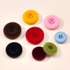 Bottoni Decorativi Colorati Rotondi in Plastica Floccata di Lana per Maglioni da Bambino