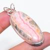 Natural Rhodochrosite Gemstone 925 Sterling Silver Jewelry Pendant 2.44" AP-14280