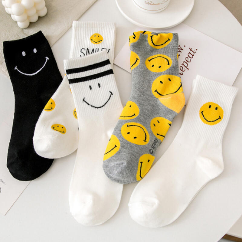 [Set of 5] Smishu Cutie Medium-Waisted Women s Fashion Socks 5-piece set