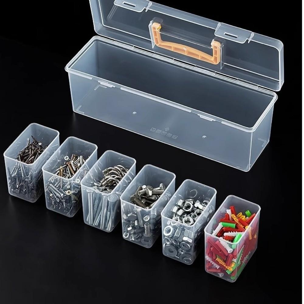 Plastic Hardware Toolbox with 6 Storage Case Hardware Tool Organizer Tool Storage Box  Home Use