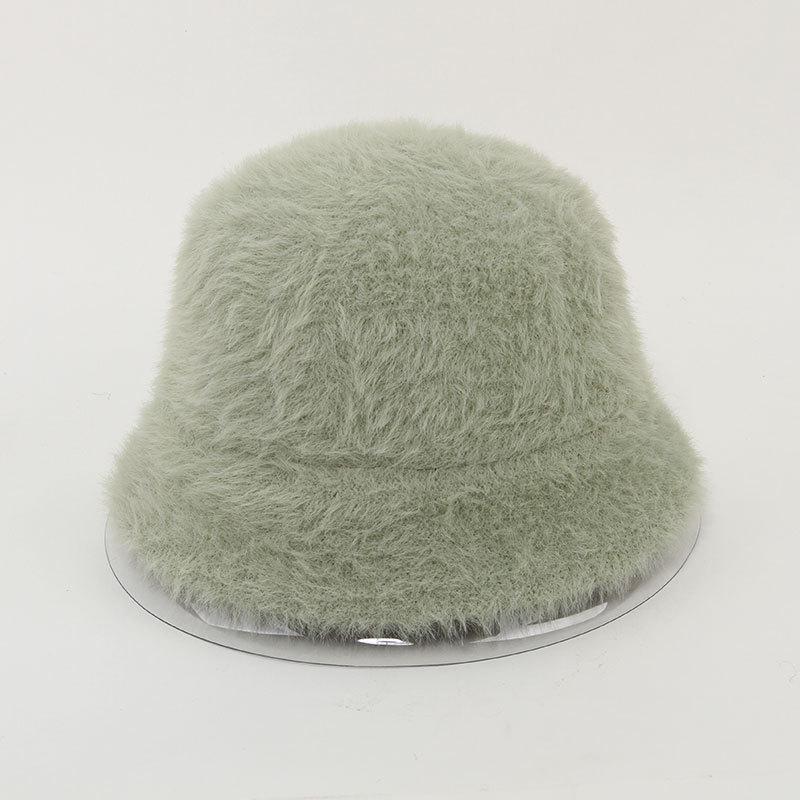 Autumn & Winter Women's Faux Rabbit Fur Bucket Hat - Warm, Stylish Korean Fisherman Hat for Outdoor Travel
