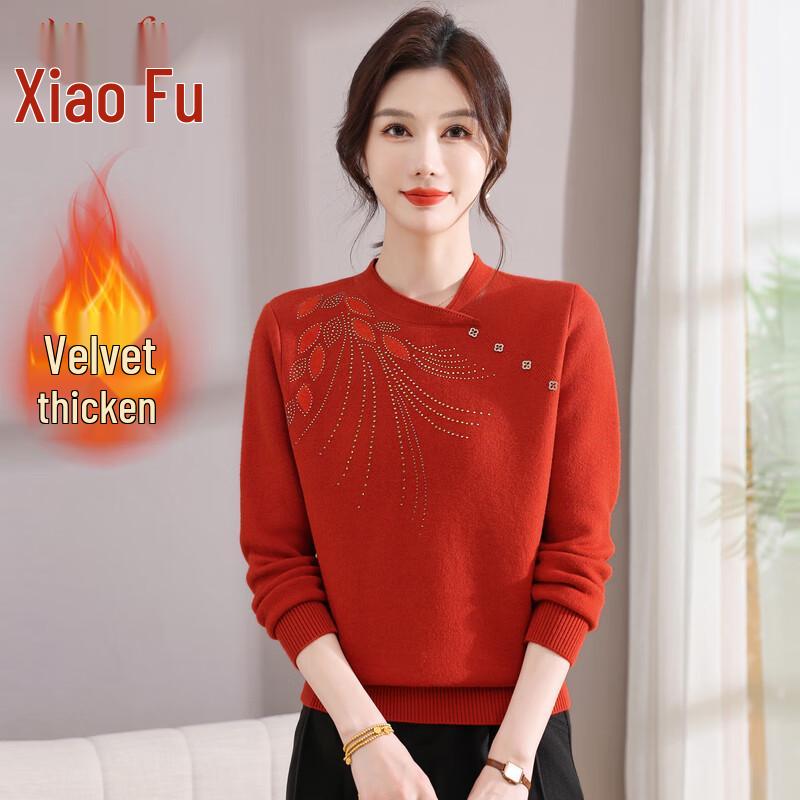 Xiaofu Mom's Velvet Knit Warm Top