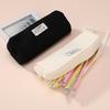 1Pc Canvas Pen Bag Dog Print Pencil Pouch Simple Stationery Storage Pouch  Students