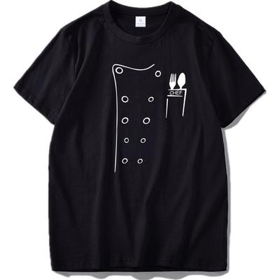 Chef T Shirt Fake Suit Cook Printed Tees Cotton Funny Summer Top High Quality Loose O