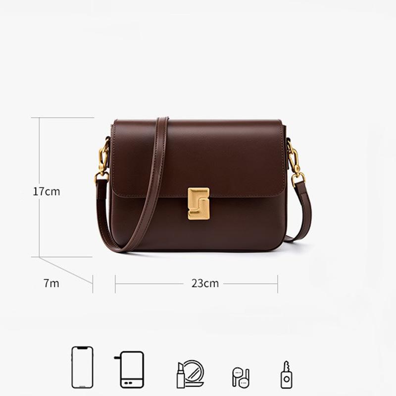 2025 Skórzana Damska Torba Crossbody Luksusowy Design Mała Kwadratowa Torebka Skóra Bydlęca Damska Torba na Ramię do Dojazdów Prezent dla Pań