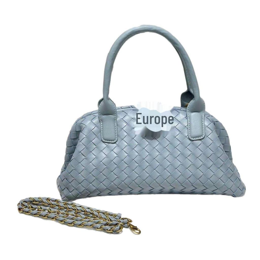 Genuine Leather Women's Crossbody Handwoven Boston Bag