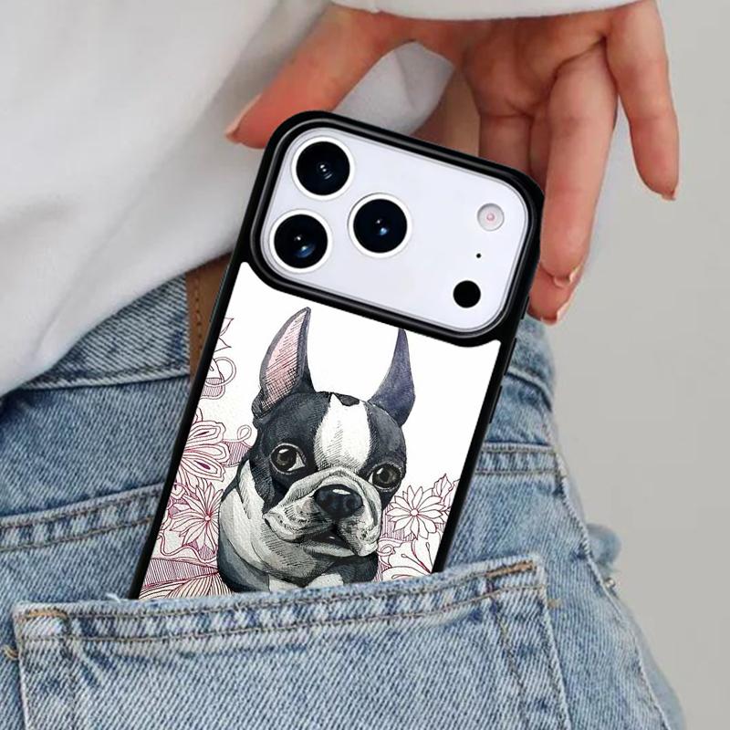 Cartoon French Bulldog Soft Phone Case for iPhone 16e 15 14 13 12 17 Pro Max Plus Air 17pro Cover Coque