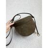 2025 New niche design first layer matte suede semi-round saddle bag fashion high-end single shoulder messenger women's bag
