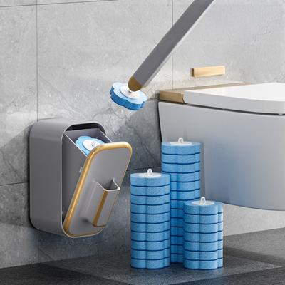 Toilet Brush with Long Handle Easy Installation Toilet Brush Kit with Wall Hanging Storage Box 24 Aromatherapy Brush Heads