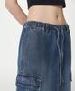 Musinsa Standard Woman Women'S Denim Cargo Elastic Waist Maxi Skirt [Medium Indigo]