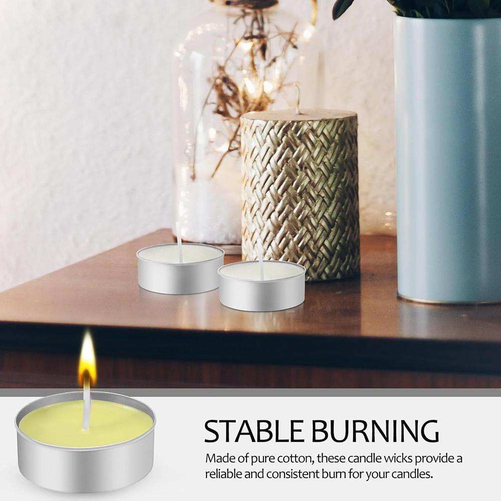Aluminum Tea Lights Cups,Metal Tea Light Tins with Candle Wicks Empty Candle Jars Candle Containers Candle Mold for Candle Lover