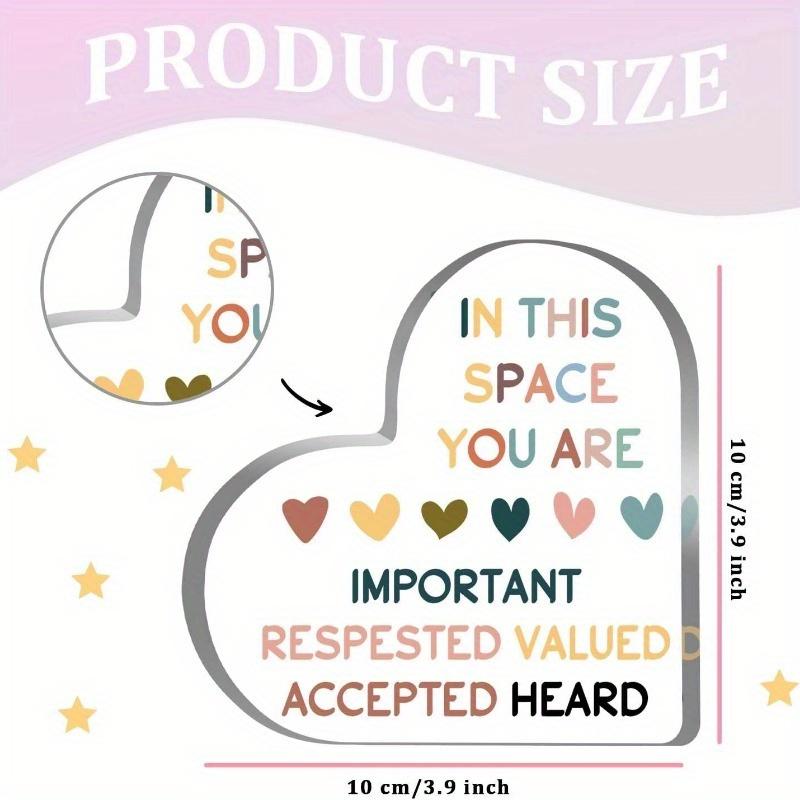 Psychotherapy Affirmations Heart - Mental Health Sign for Counselors & Classrooms