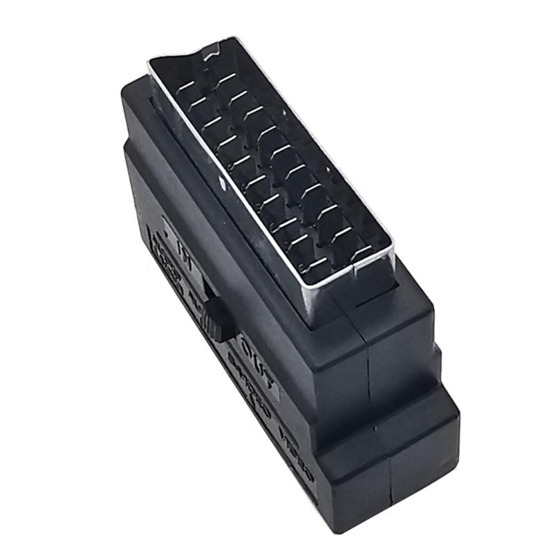 21PIN to 3RCA Female Adapter with On/Off Button for SCART Conversion Connect Satellite TV, Video Recorder, and More