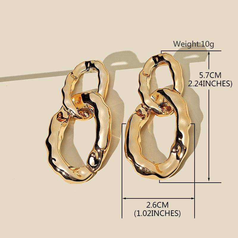 Retro Gold European & American Punk Style Women's Hoop Earrings