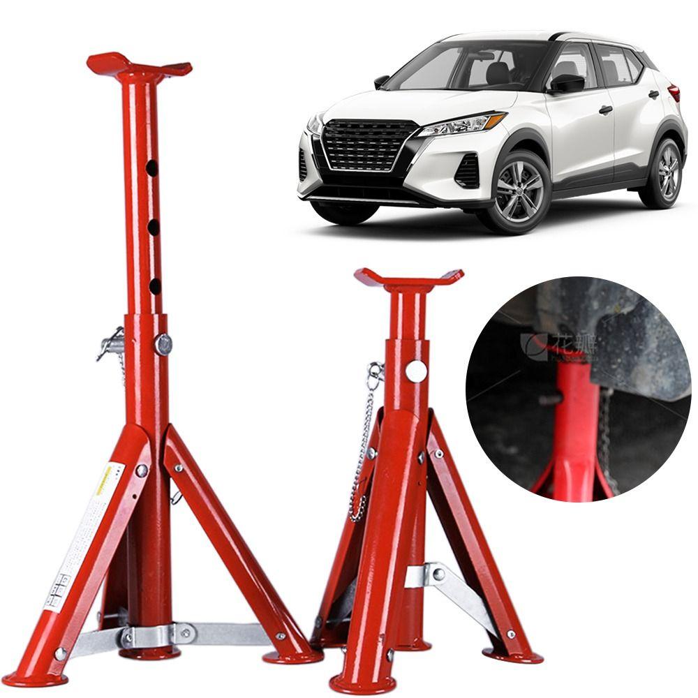 2/3 Ton Capacity Jack Stands Red Security Bracket Foldable Jack Stands Telescopic Design Adjustable Level Car Axle Jack Stands
