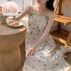 Women's 2026 Summer Cloud Cotton Camisole Nightgown with Built-in Bra, Princess Style Long Dress Lapel