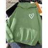 Hirssionsan's Popular Minimalist Heart-shaped Printed Women's Youth Sportswear Casual Loose Retro Hoodie Winter Warm Top