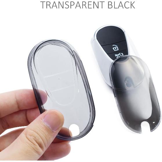 Car Key Fob Cover Case Compatible With Mercedes Benz C E S GLC CLE EQE EQS 300 350 450 500 560 580 AMG Transparent Black