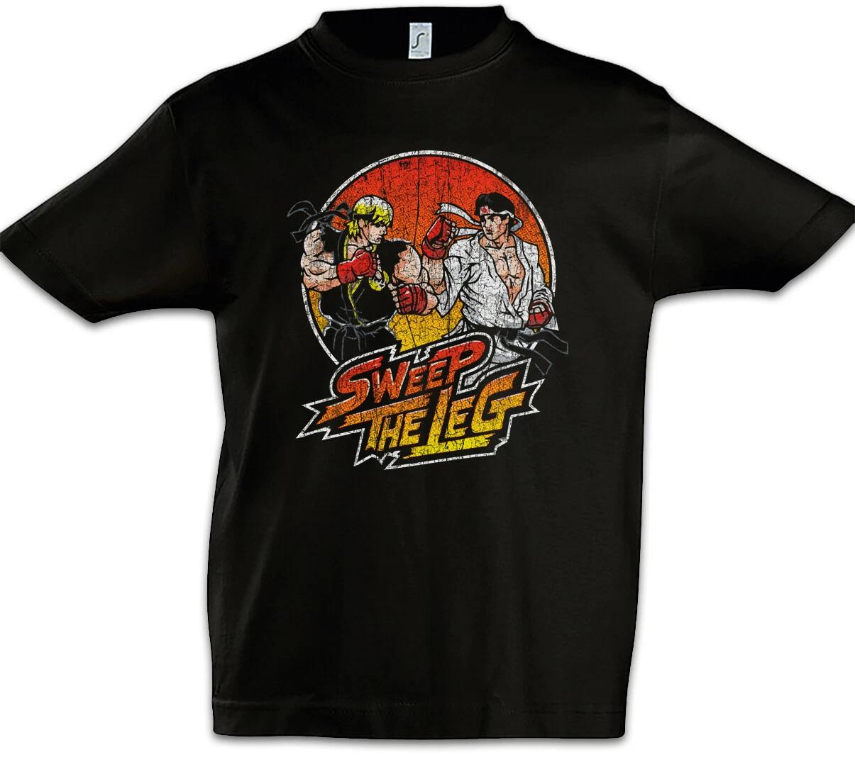 Sweep The Leg Kids Boys kids boys T-Shirt Street Gamer Nerd Fighter Ryu Ken Kung Fu 100