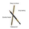 Long Lasting Double Headed Leopard Print Eyebrow Pencil  Eyebrow Enhancer with Makeup Brow Shadow