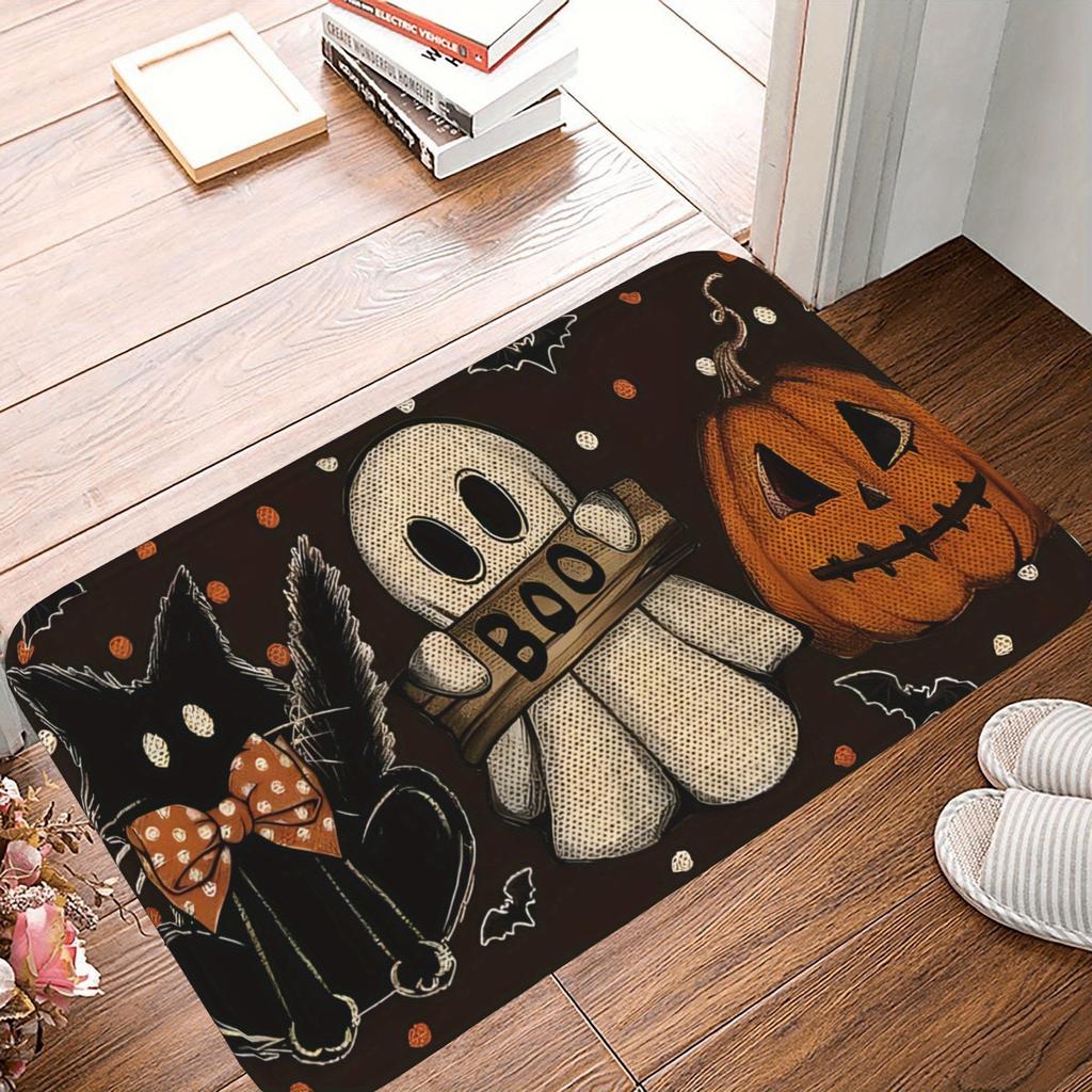 1PC Halloween skull Kitchen Rug Non-Slip Door Mat Pop design Bathroom Rug Bath Mat Carpet for Home Sink Laundry Decor