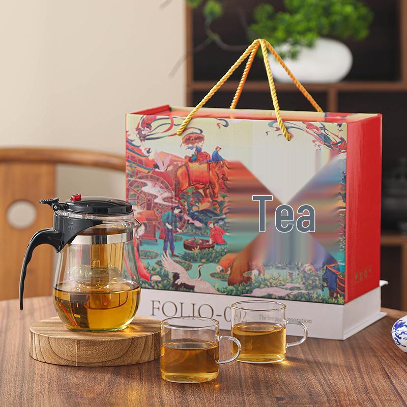 Elegant Multi-purpose Teapot with One-key Filter - Glass Tea Brewing Set & Gift with Custom Logo Print