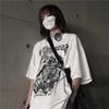 Harajuku Retro Style Hip Hop Street Trend Letter Print Top Men's and Women's Summer Crew-neck Loose Short-sleeved T-shirt